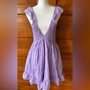 Urban Outfitters Purple Sleeveless Dress with Ruffle Details
